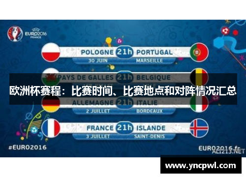 欧洲杯赛程：比赛时间、比赛地点和对阵情况汇总